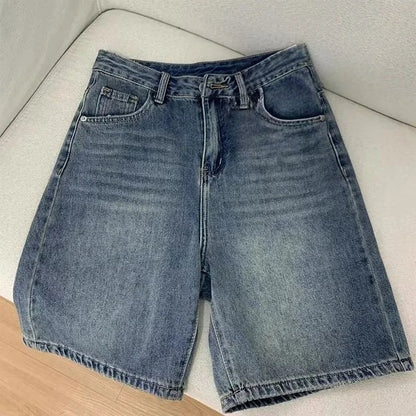 Profashion Women Casual Denim Shorts Short Jeans Knee Length Denim Pant Women High Waist Shorts