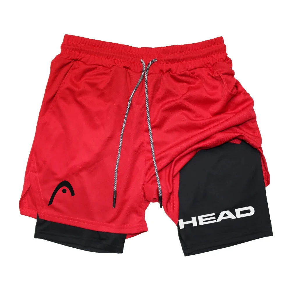 Anime Berserk Head Running Shorts Fitness Gym Training 2 in 1 Sports Quick Dry Workout Jogging Double Deck Summer