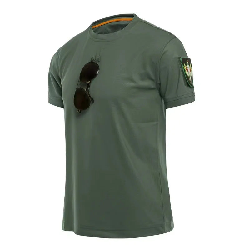 Men Summer Quick Dry T-shirt Breathable Pullover Climbing Tees Casual Cargo Shirts