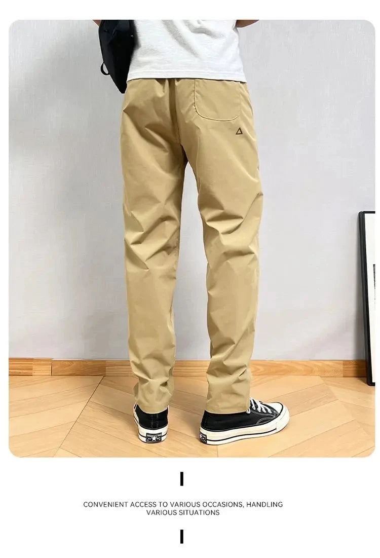 Summer Thin Cargo Pants Men Casual Tapered Trousers with Zipper Pockets Quick Dry Streetwear Pants for Outdoor Daily Wear S-3XL
