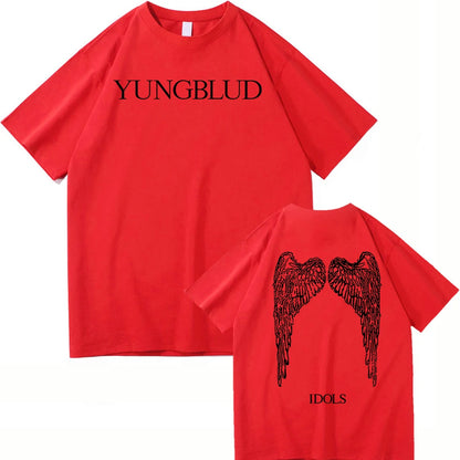 Yungblud Idols World Tour T Shirt New Fashion Men/Women Hip Hop Aesthetic Wings T-shirt High Quality Cool Cotton Tees Shirts