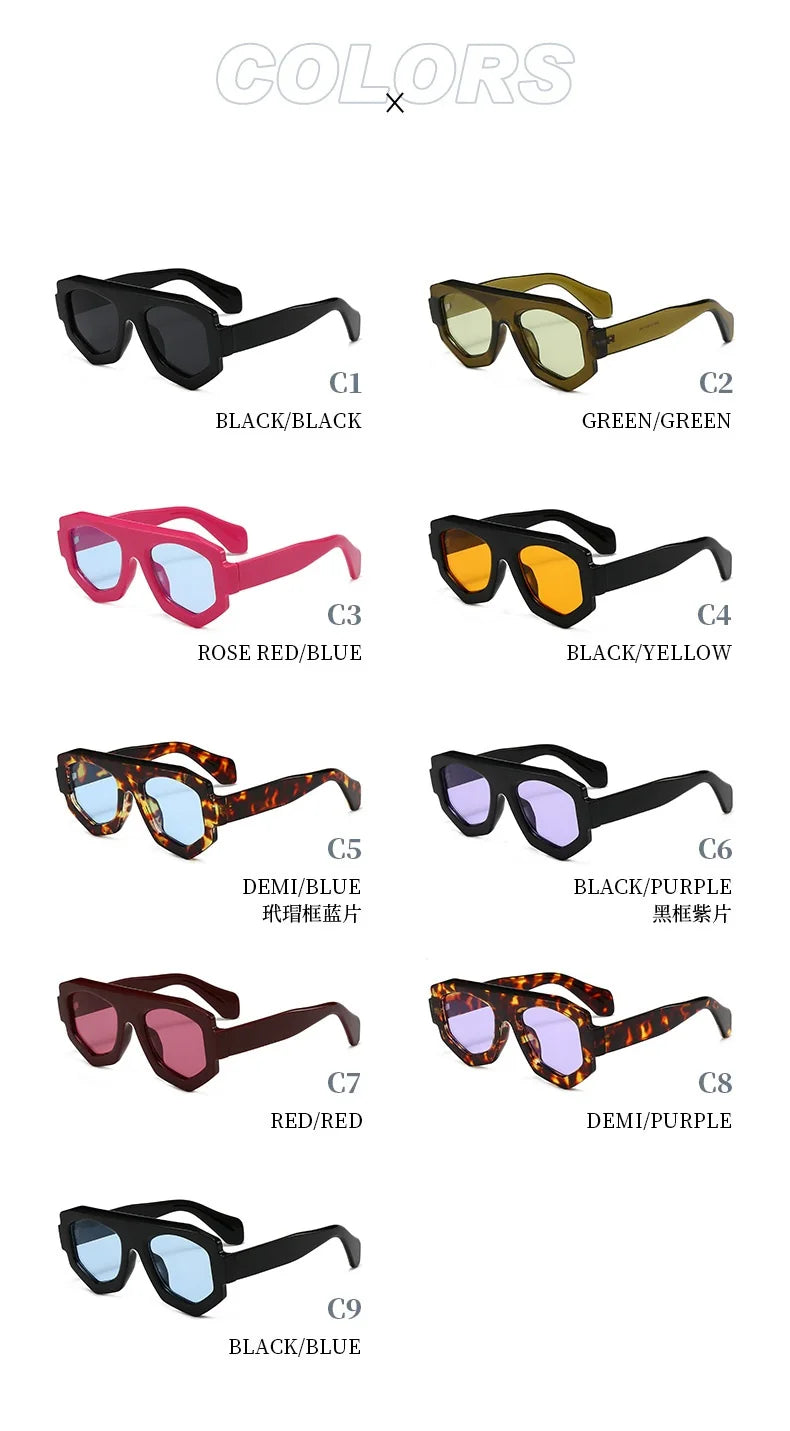 irregular square candy color sunglasses for women new fashion black yellow sun glasses