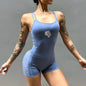 Cross-Border Wolf Head Fitn Yoga Leisure Sports Onesie Women's Double Strap Nylon Butt-Lifting orts Yoga Suit