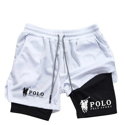 Quick Dry Beach Shorts Printed Double Layer 2-in-1 Fitness Training Sports Boardshorts
