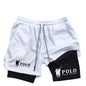 Quick Dry Beach Shorts Printed Double Layer 2-in-1 Fitness Training Sports Boardshorts