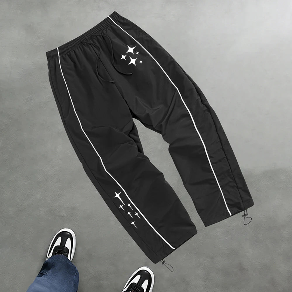 Men's Star Print Casual Sports Trouser Spring And Summer Fitness Training Trousers Suitable For Everyday Commute Trendy Outfits