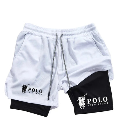 Quick Dry Beach Shorts Printed Double Layer 2-in-1 Fitness Training Sports Boardshorts