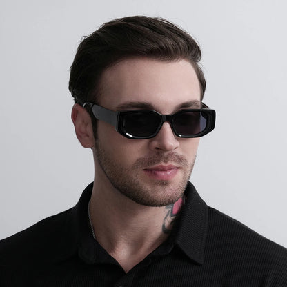Ruiao new black classic retro designer branded concave irregular thick frame men women fashion sunglasses