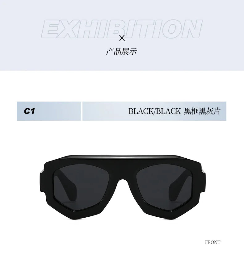 irregular square candy color sunglasses for women new fashion black yellow sun glasses