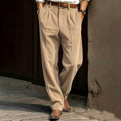 Spring Summer Stylish Straight Cargo Pants Men Casual Texture Corduroy Trousers For Men Daily Leisure Loose Pant Streetwear