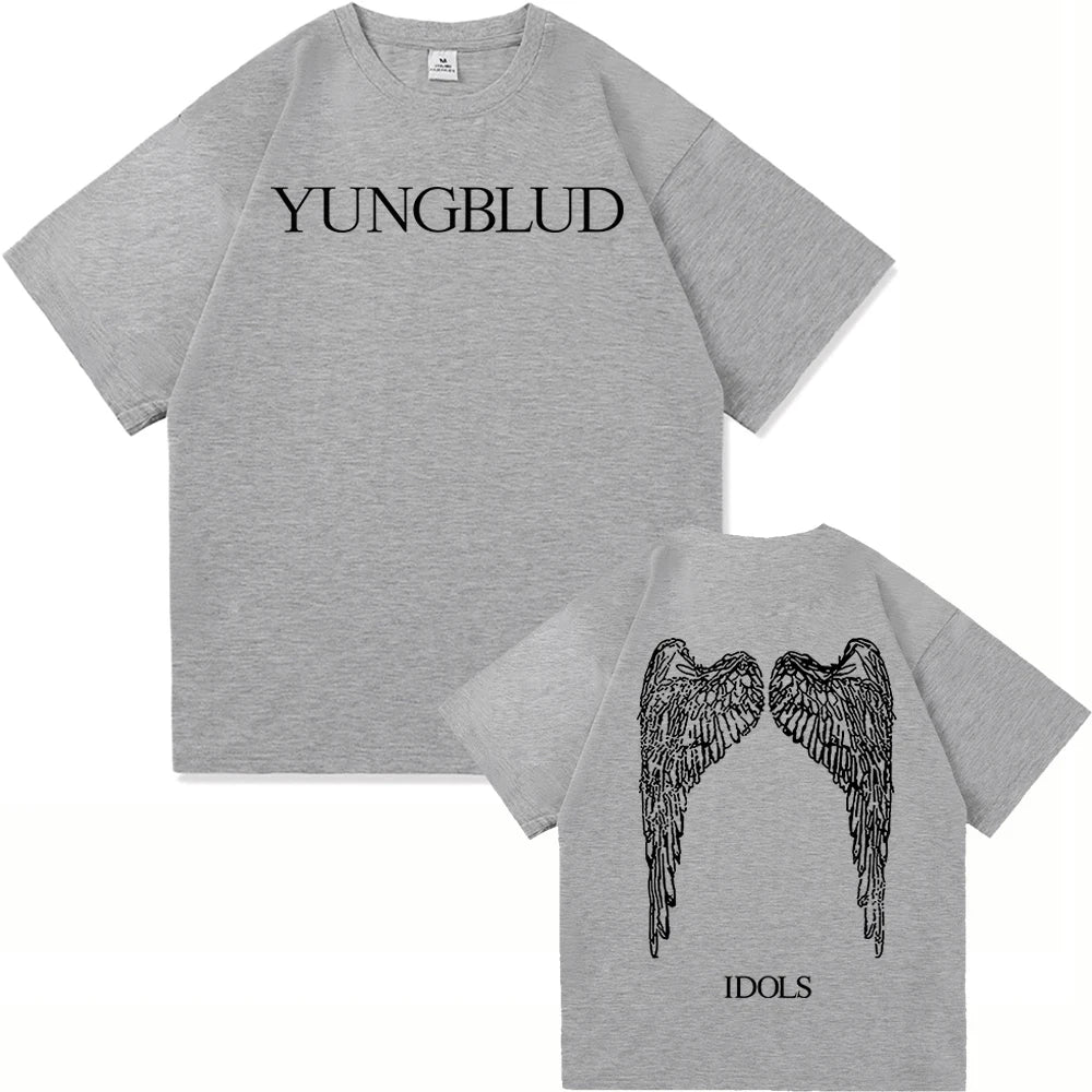 Yungblud Idols World Tour T Shirt New Fashion Men/Women Hip Hop Aesthetic Wings T-shirt High Quality Cool Cotton Tees Shirts