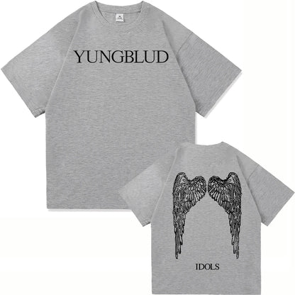 Yungblud Idols World Tour T Shirt New Fashion Men/Women Hip Hop Aesthetic Wings T-shirt High Quality Cool Cotton Tees Shirts