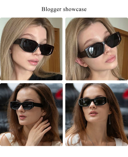 Ruiao new black classic retro designer branded concave irregular thick frame men women fashion sunglasses