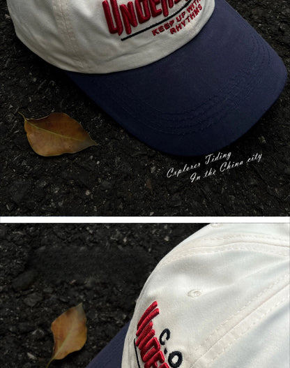 Street Color Blocked Duck Tongue Hat Looks Small, soft Top, wide Brim, deep Top, letter Baseball Cap for Men and Women