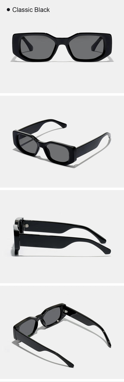 Ruiao new black classic retro designer branded concave irregular thick frame men women fashion sunglasses