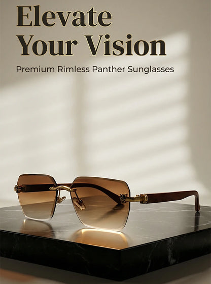 Square Rimless Photochromic Sunglasses Men Vintage Sun Glasses Luxury Designer Shades Male Cut Lenses Frameless Eyewear