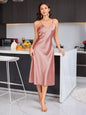 Women's Solid Sleeveless Dress Chic Basic Minimalist Causual Fashion V Neck Long Dress Womenswear For Spring Summer And Party