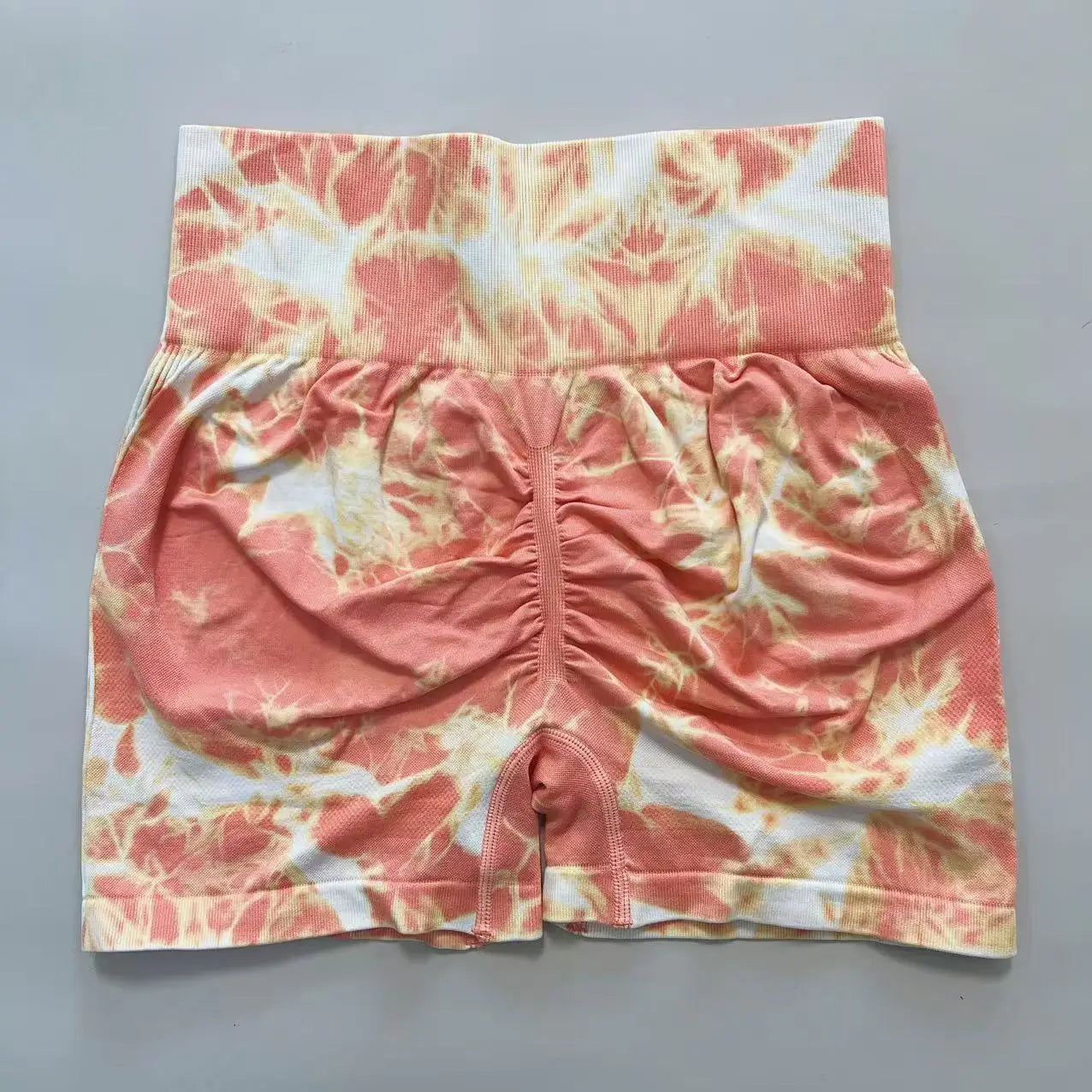 Profashion Gym Tie Dye Scrunch Shorts Fitness Seamless Butt Lifting Sports Leggings Stretch Activewear Workout Running Tights
