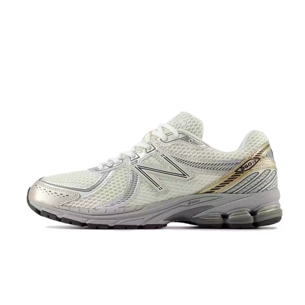 New Balance 860 v2 Y2K Unisex Low-Top Running Shoes – Silver/Purple, Retro Millennium Mesh, Comfortable & Breathable ML860PP2