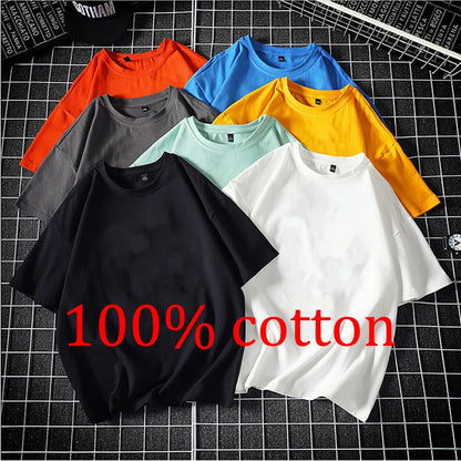 Men's T Shirt Casual Loose Cotton Short Sleeve T-Shirt Men Top Tee shirt Men
