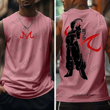 New Dragon Ball Anime Print Sleeveless T-shirt For Men Summer Sports Fitness Vest Tank Top Casual Unisex Tops
