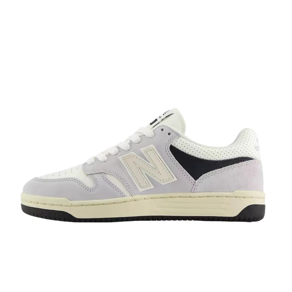 New Balance NB480 Unisex Low-Top Sneakers – White/Blue, Synthetic Leather, Soft, Comfortable & Durable BB480PEN