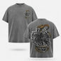 Darc Sport Wolves Snake Double Sided Graphic T Shirt Acid Washed Oversized Heavyweight Cotton Short Sleeve Crewneck