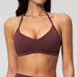Sporty Woman Top New Brushed Yoga Wear For Women Halter Neck Bra Shockproof Quick-dry Summer Women Underwear Gym Clothes Woman