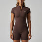 Women New Bum Zipper Workout Rompers Sports Overalls Women Gym Clothing Running Fitness Suits Gym Tracksuit Short Jumpsuits