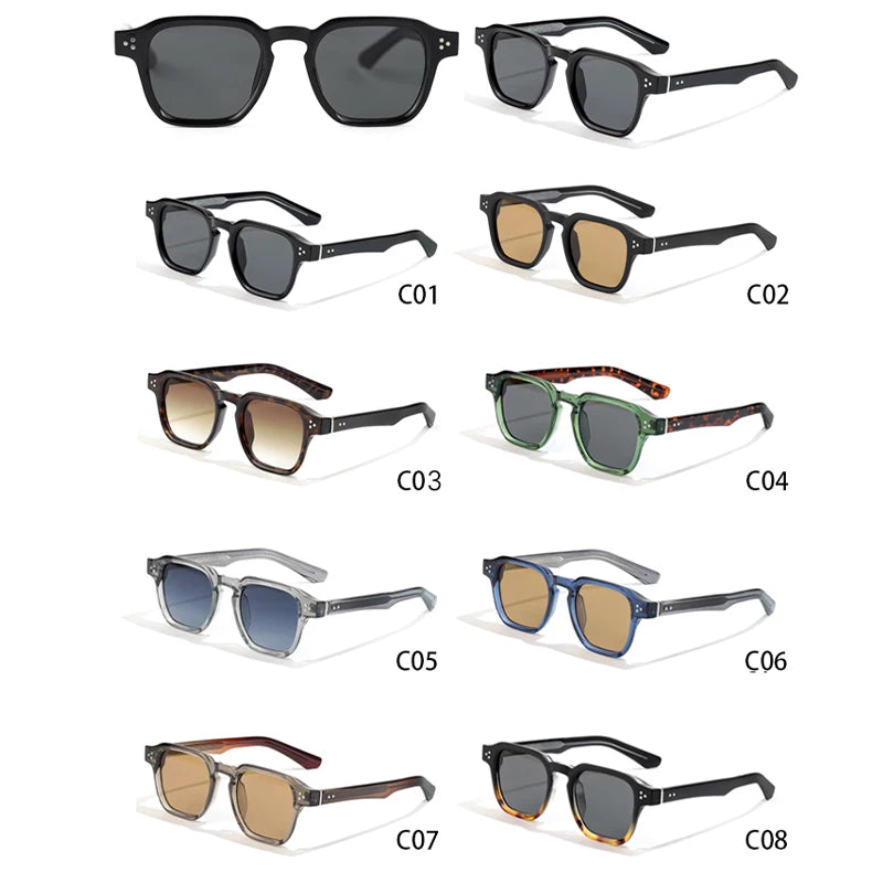 HBK New Fashion Sunglasses Men Vintage Square Gradient Sun Glasses Outdoor Sports Party Vacation Travel Driving Eyeglasses