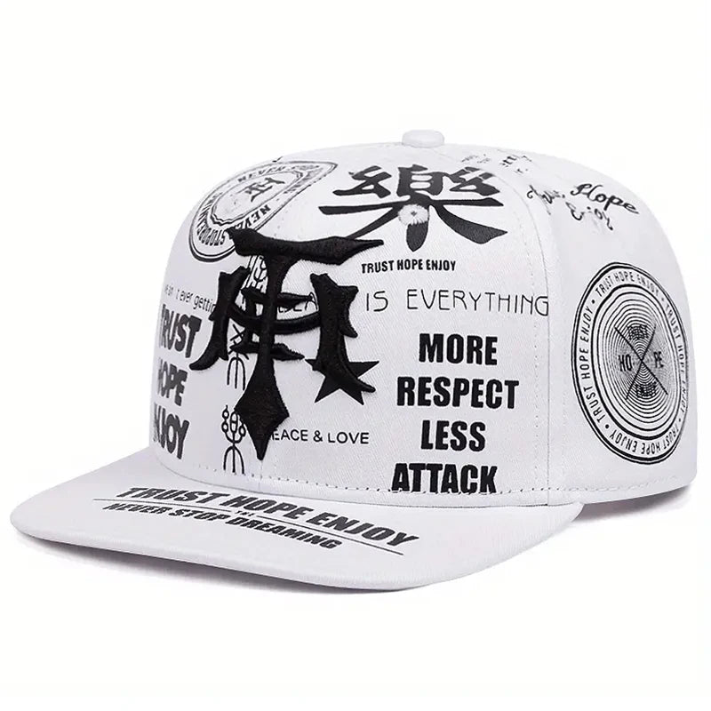 Fashionable Creative Baseball Hat T Graffiti Embroidery Street Hip Hop Hat Daily Casual Wear Sunshade Hat Flat Edge Hat