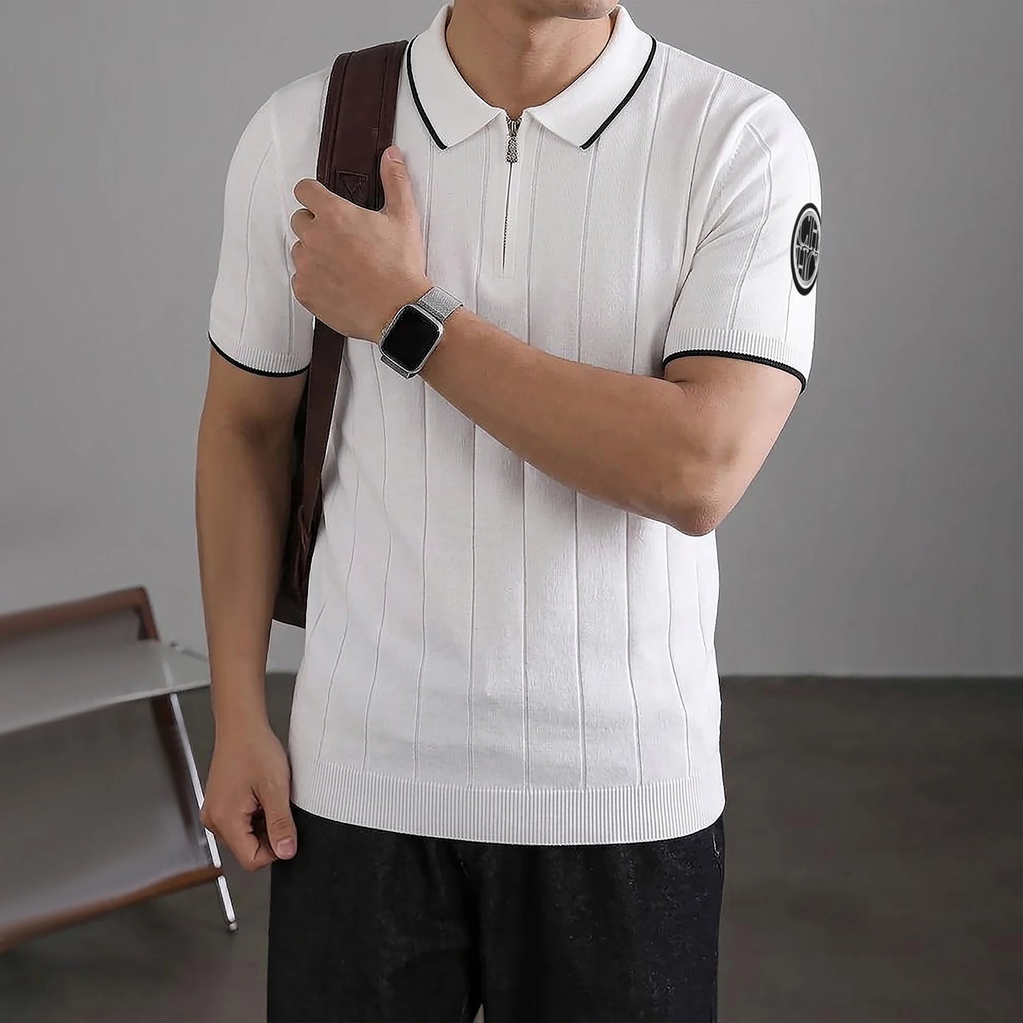 Profashions Men's Polo New Summer Half Zipper Design Men's Short Polo