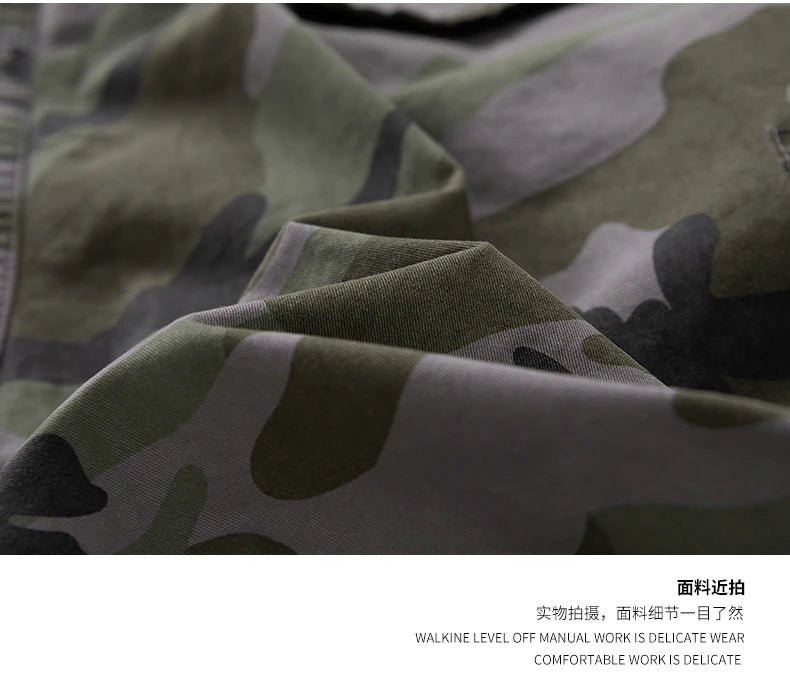 Men's Camo Cargo Shorts Outdoor Multi-Pocket Cotton Casual Shorts Summer Half Pants Breathable Shorts