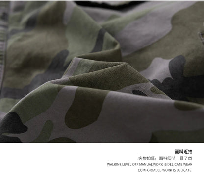 Men's Camo Cargo Shorts Outdoor Multi-Pocket Cotton Casual Shorts Summer Half Pants Breathable Shorts