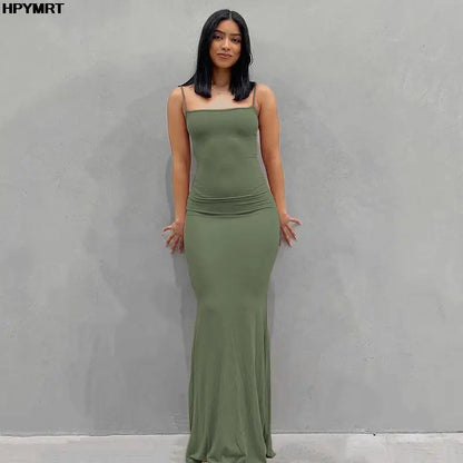 Strap Backless Long Maxi Dresses Party Club Vacation Outfits Women Sexy Casual Summer Slim Dresses Female