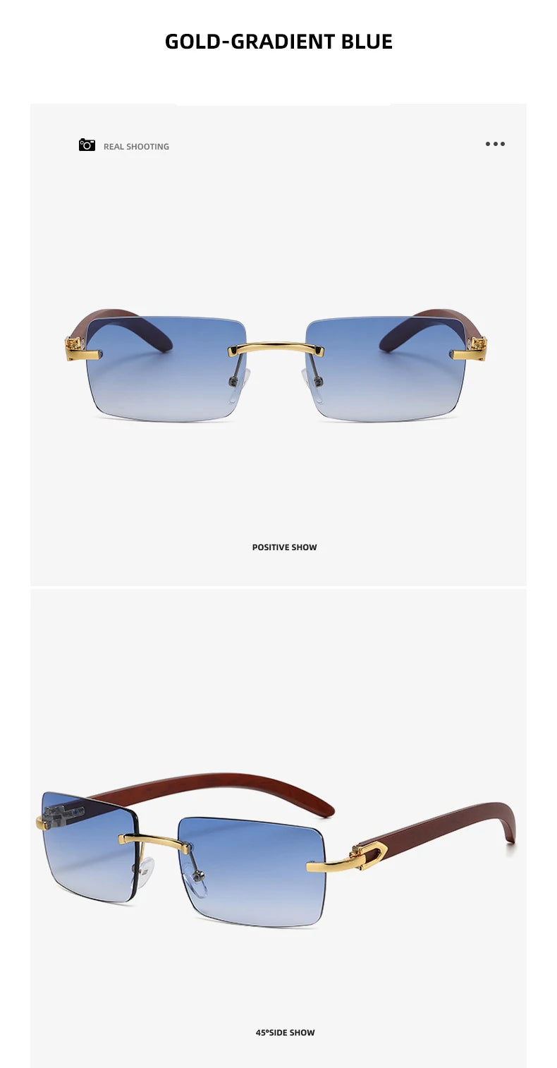 Frameless Fashion Sunglasses for Unisex Vacation Casual Driving Sun Shades Classic Outdoor Vacation Riding Sun Glasses