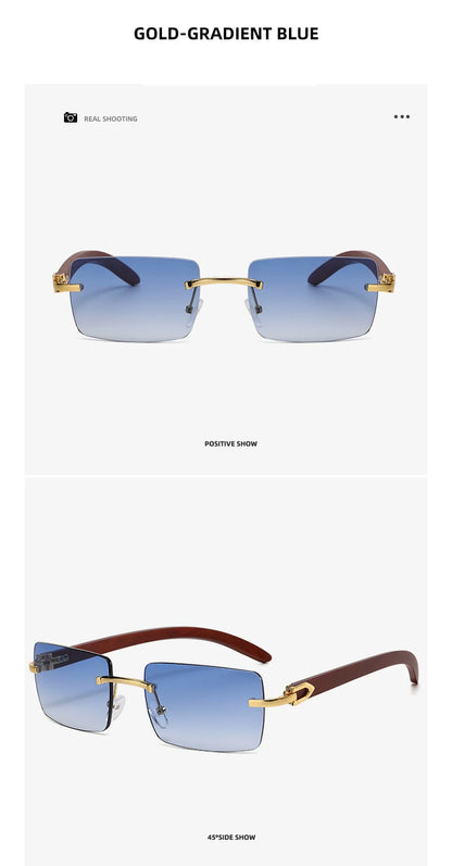Frameless Fashion Sunglasses for Unisex Vacation Casual Driving Sun Shades Classic Outdoor Vacation Riding Sun Glasses