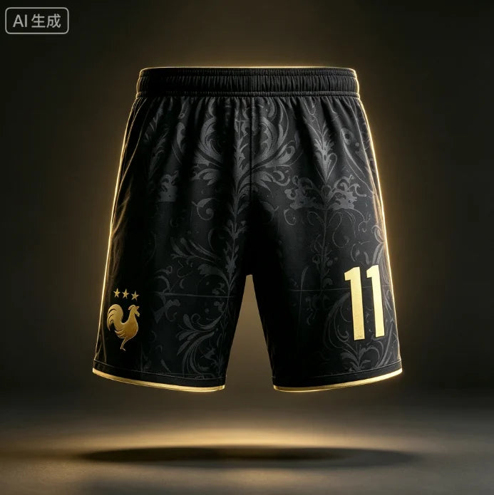 France National Team Mbappe No.10 Football Shorts,3D All Over Print Short Pants, Unisex Family Matching Fan Sports