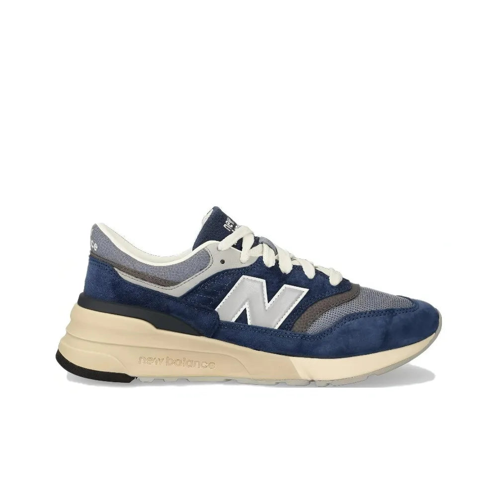 New Balance NB 997R Comfortable Sports Shockproof Low-top Casual Running Shoes Unisex Blue Silver U997RHB