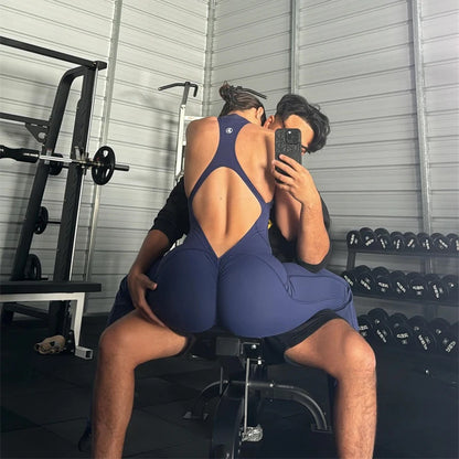 Allure The Brand Zipper Women Tracksuit Yoga Set One Piece Jumpsuit Workout Scrunch Legging Rompers Sport Gym Active Suit