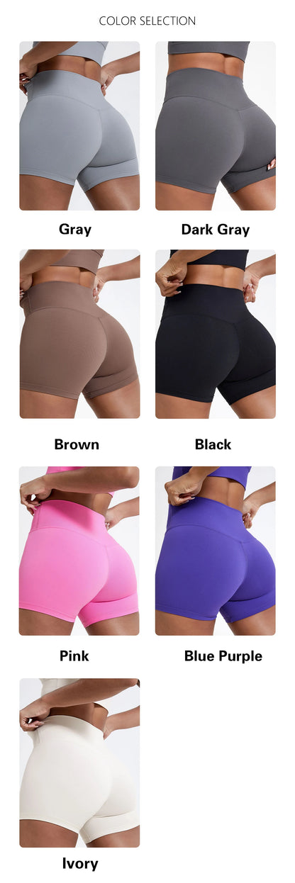 Hearuisavy Women's Sports Shorts Summer Running Fitness Shorts Gym High Waisted Yoga Pands Breathable Quick Dry Workout Leggings