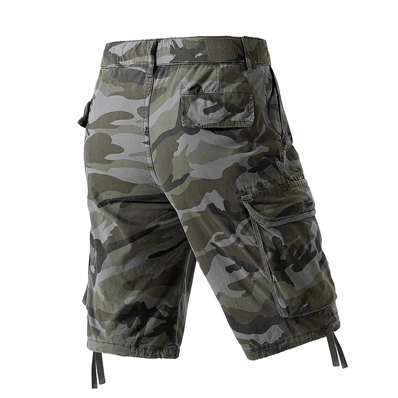 Men's Camo Cargo Shorts Outdoor Multi-Pocket Cotton Casual Shorts Summer Half Pants Breathable Shorts