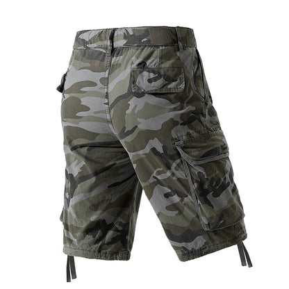 Men's Camo Cargo Shorts Outdoor Multi-Pocket Cotton Casual Shorts Summer Half Pants Breathable Shorts