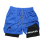 Anime Berserk Head Running Shorts Fitness Gym Training 2 in 1 Sports Quick Dry Workout Jogging Double Deck Summer
