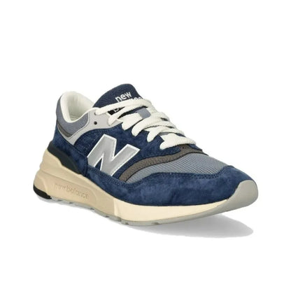 New Balance NB 997R Comfortable Sports Shockproof Low-top Casual Running Shoes Unisex Blue Silver U997RHB