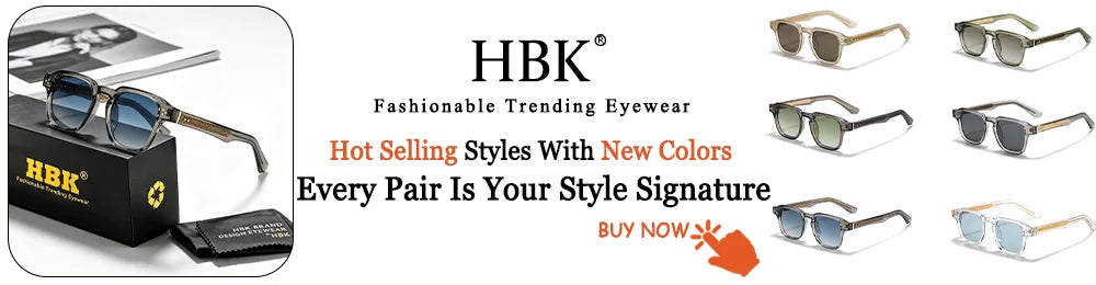 HBK New Fashion Sunglasses Men Vintage Square Gradient Sun Glasses Outdoor Sports Party Vacation Travel Driving Eyeglasses