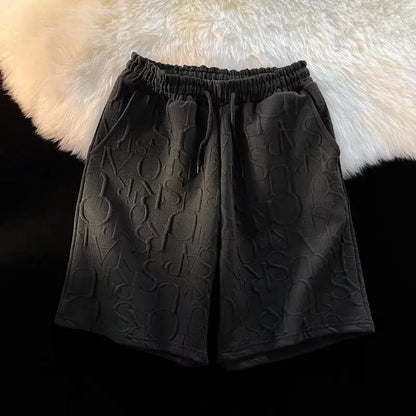 Brand Premium Waffle Casual Shorts Sport Loose Wide leg Running Shorts Letter Beach Baggy Board Cargo Shorts