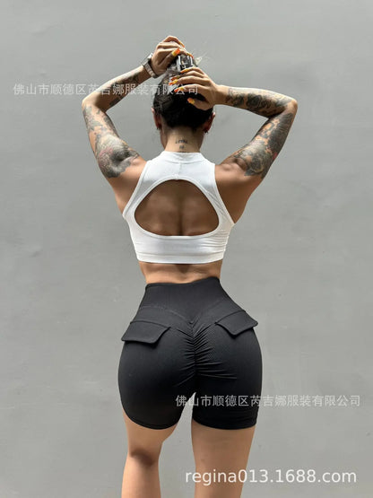 Wolf Head Fitness Yoga Bra Underwear Women's Sports Running Shock-proof Quick-drying Vest Sexy Backless