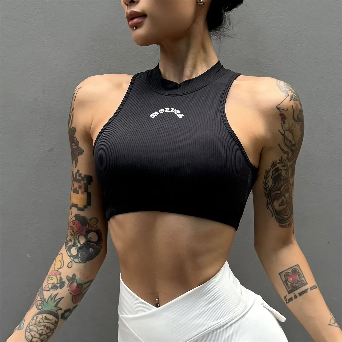 Wolf Head Fitness Yoga Bra Underwear Women's Sports Running Shock-proof Quick-drying Vest Sexy Backless