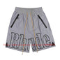 Latest Style RHUDE Men's  Casual Shorts Hip Hop Elastic Waist Drawstring Zip Pocket Summer Street Leisure Beach Shorts